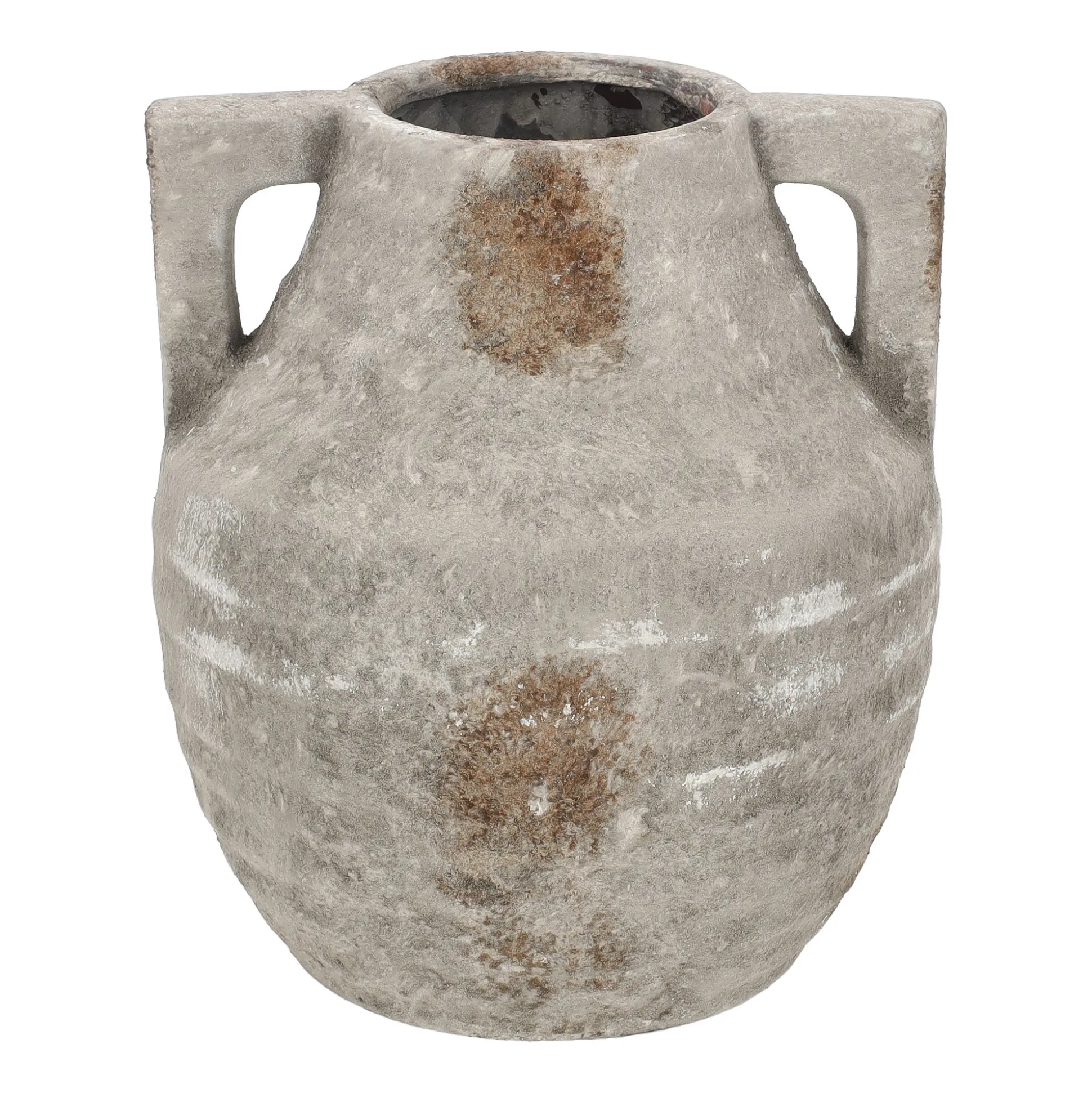 Pot kruik met oren 19 x 16 cm rustiek