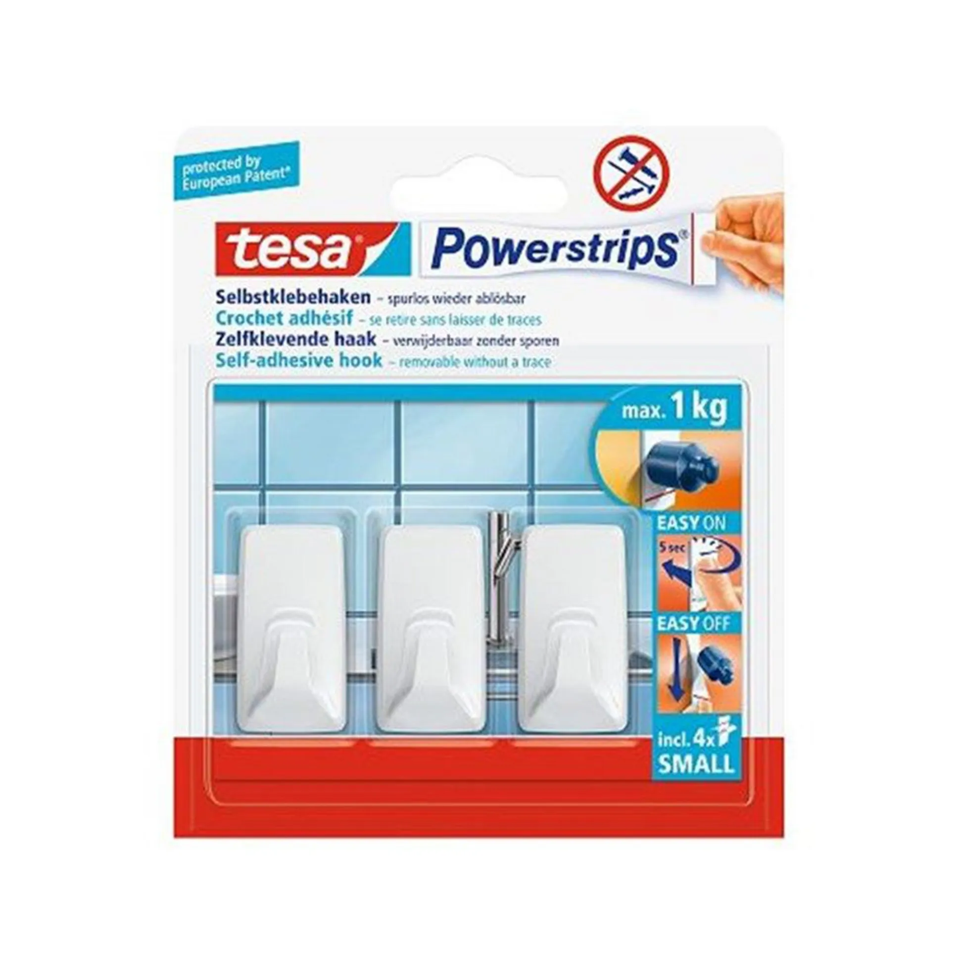 Powerstrips haak S rechthoek wit
