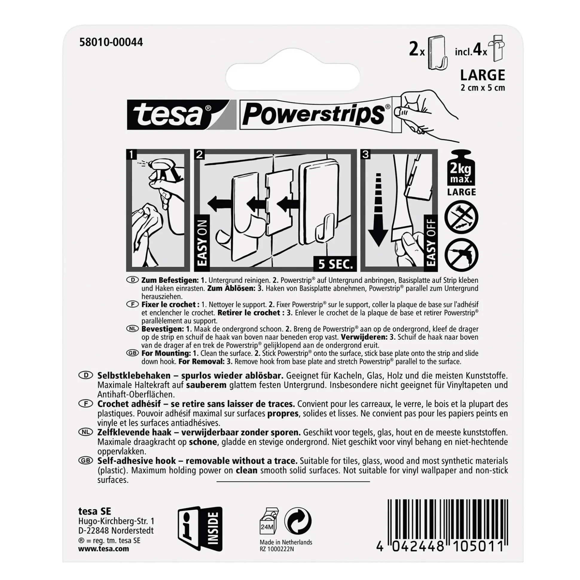 Powerstrips wit classic Tesa