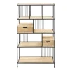 Rek deco metaal zwart 90 x 26 x 150 cm