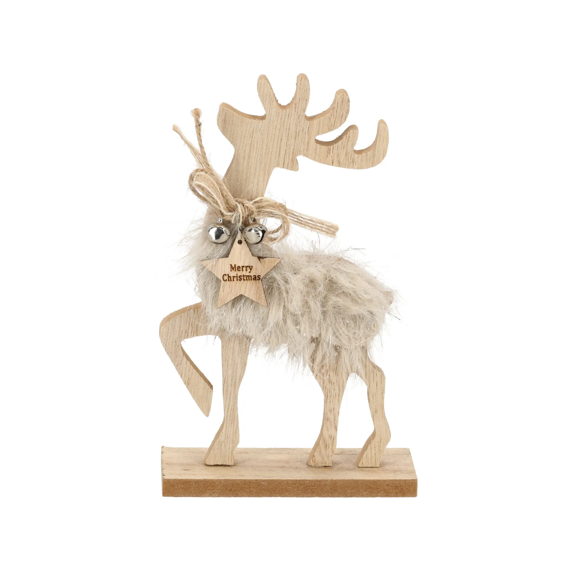 Rendier pluche hout 20cm