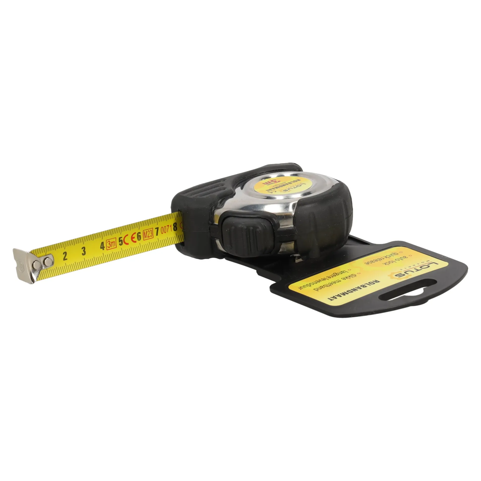 Rolbandmaat auto-lock 3 m - 16 mm RVS Lotus