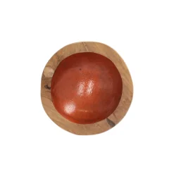 Schaal teak 18 x 5 cm copper