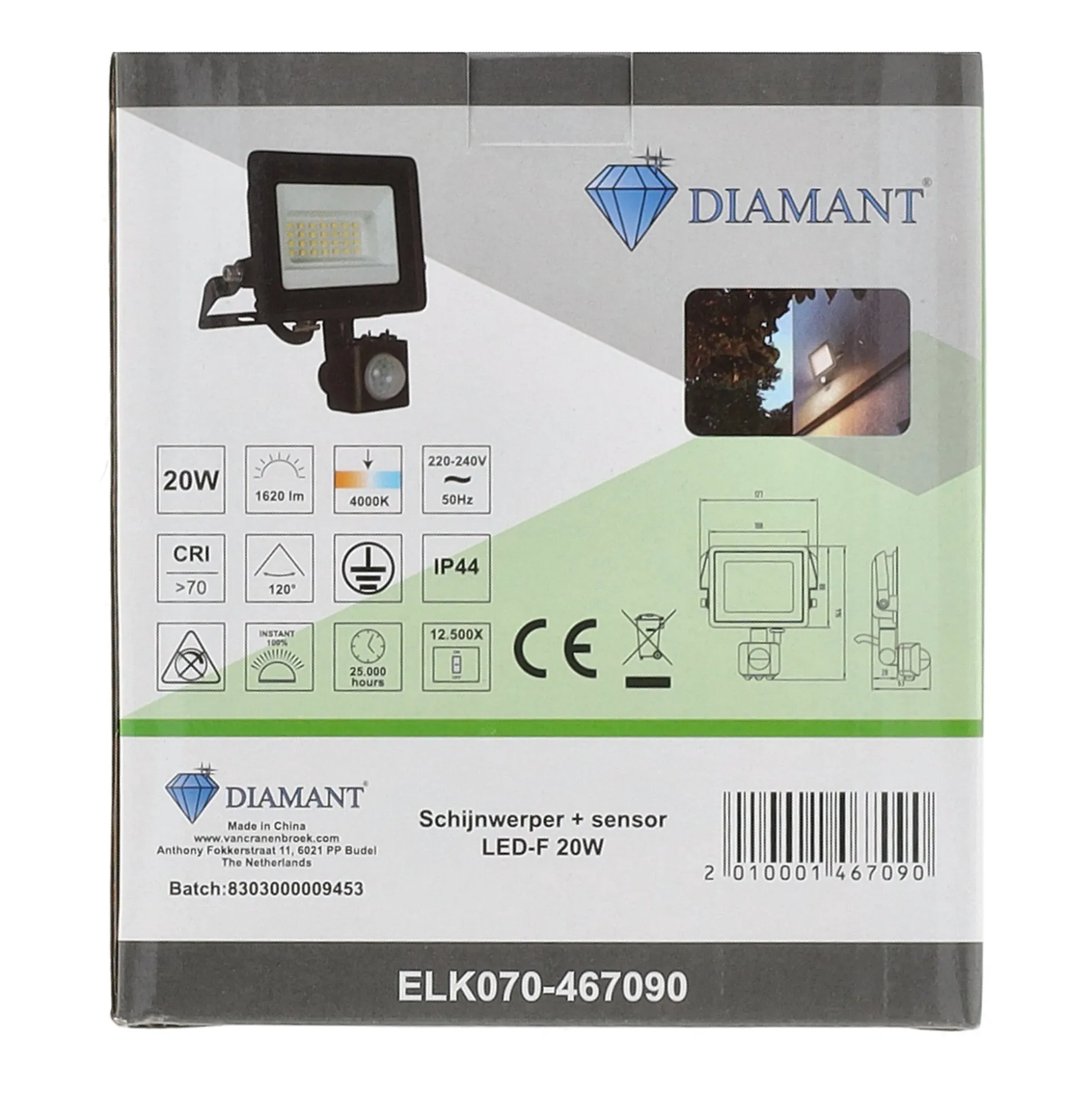 Schijnwerper met sensor LED-F 20W