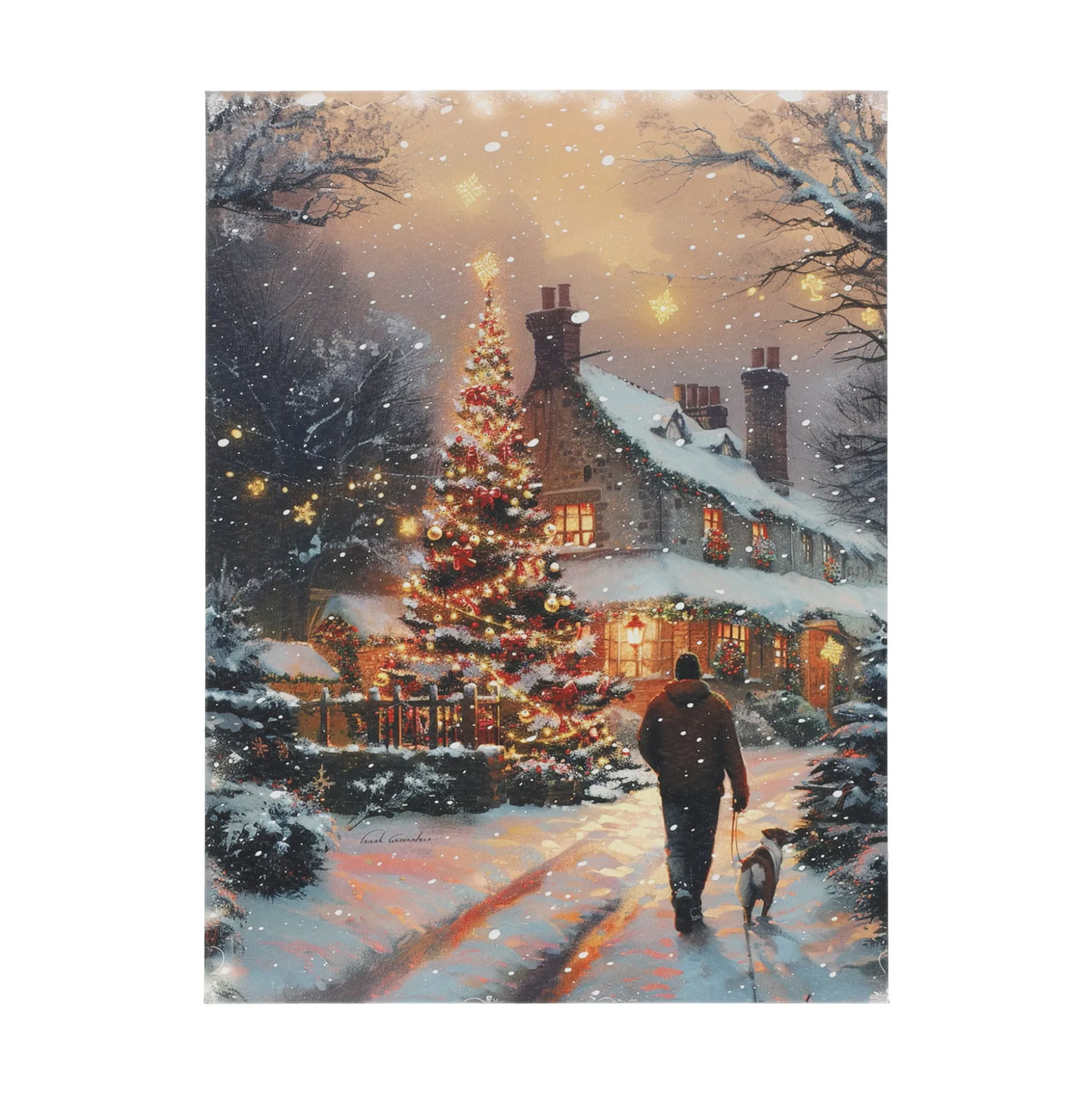 Schilderij Kerstboom LED 30 x 40 cm
