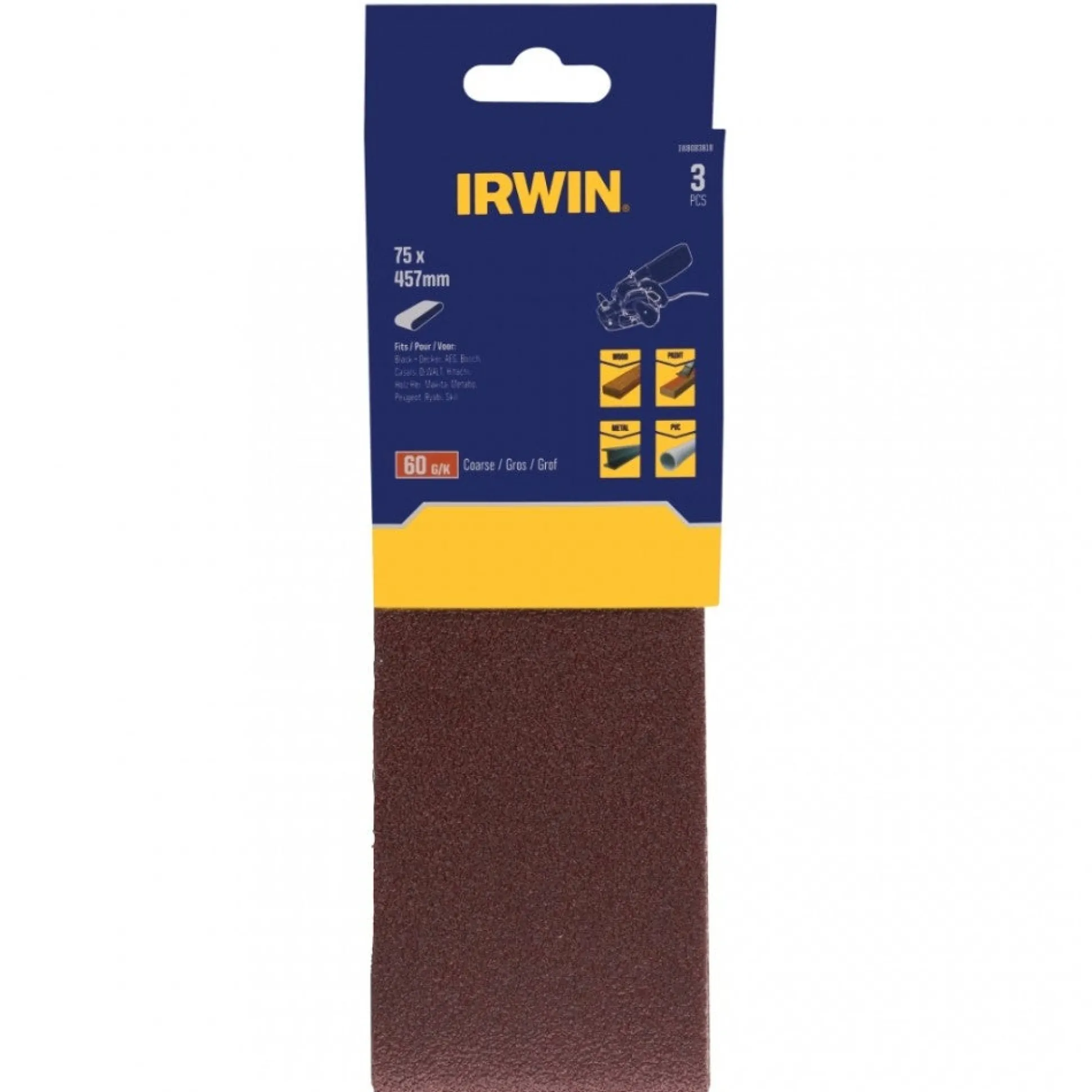 Schuurband 75 x 457 mm K60 3st. Irwin