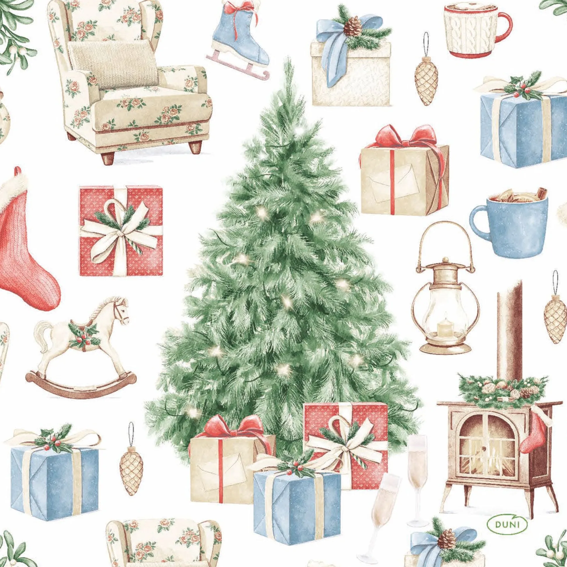 Servet 33 x 33 cm Tree and Gift