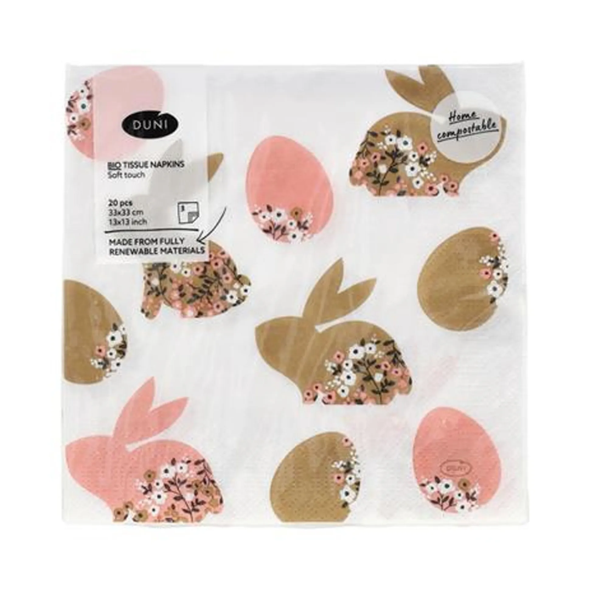 Servet 33x33cm blooming bunnies 20st