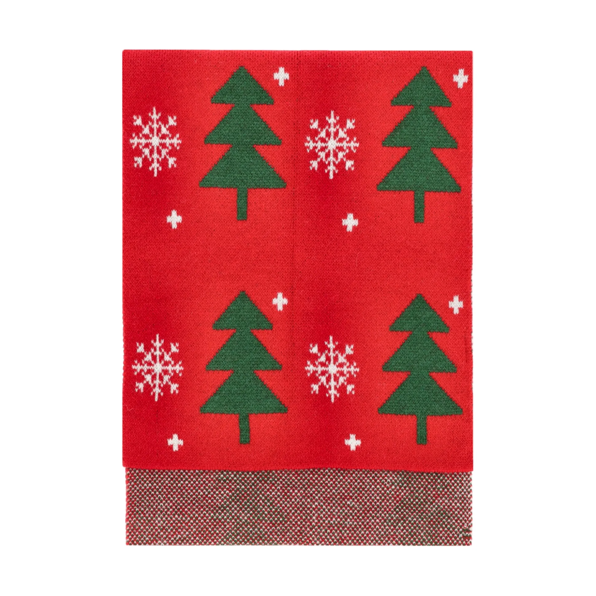 Sjaal kerstbomen rood