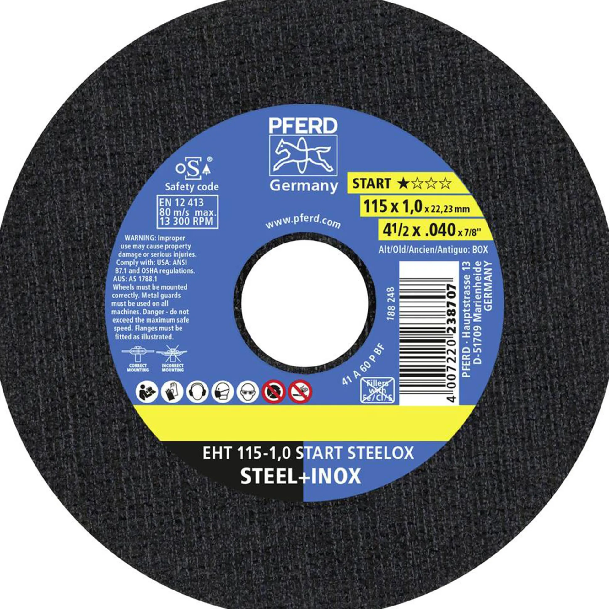 Slijpschijf EHT115-1,0 inox box