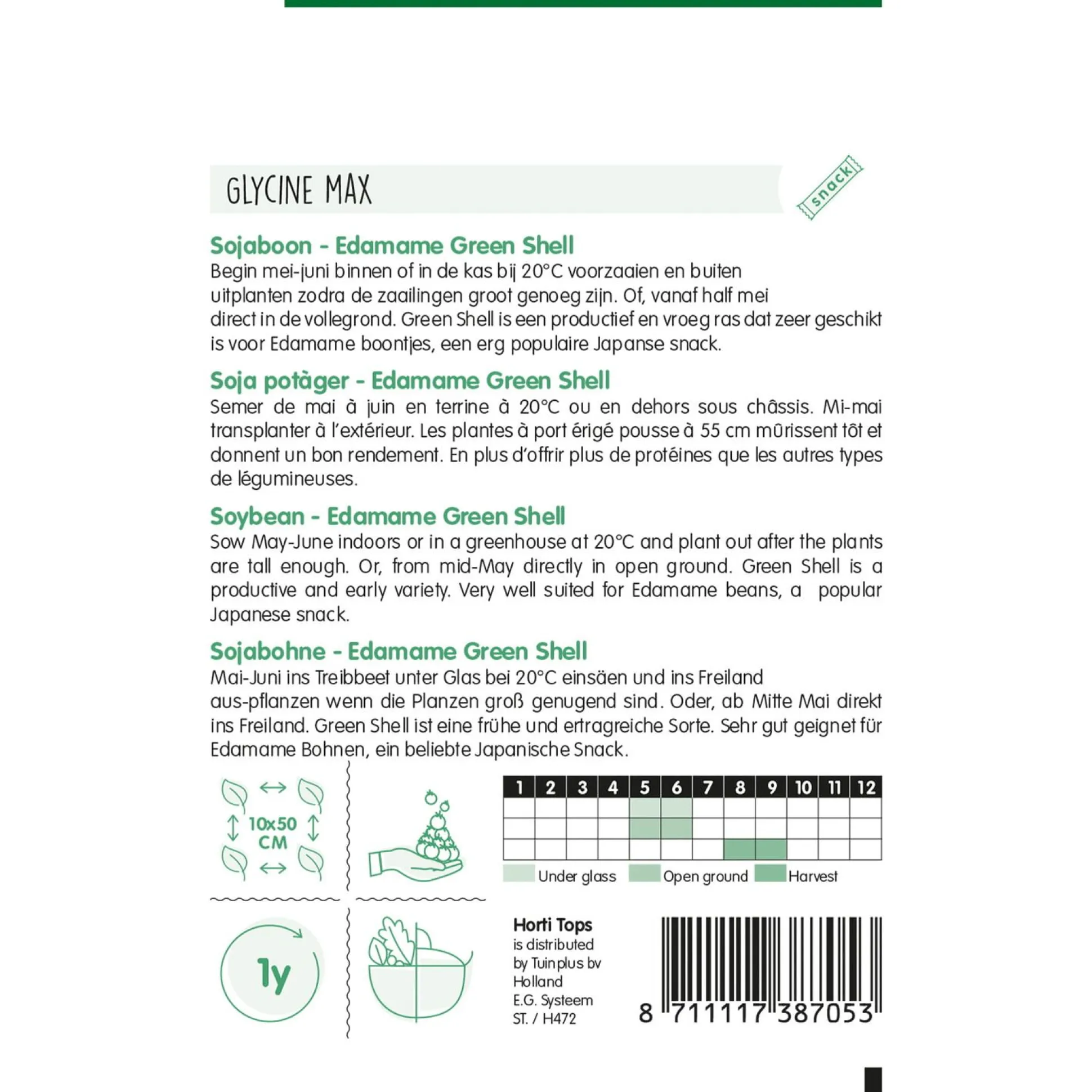 Sojabonen Edamame green shell