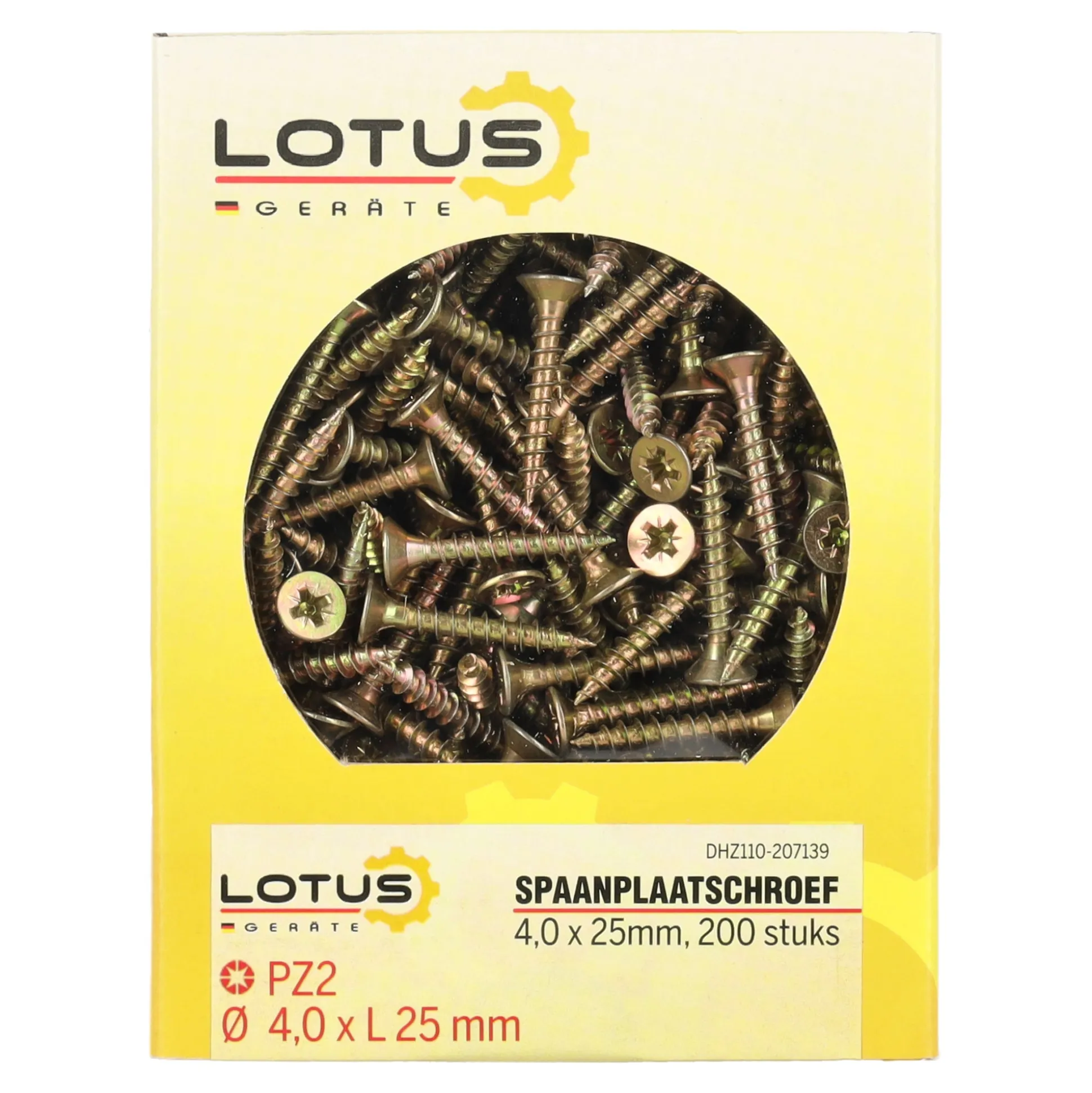 Spaanplaatschroef 4,0 x 25 mm 200st Lotus