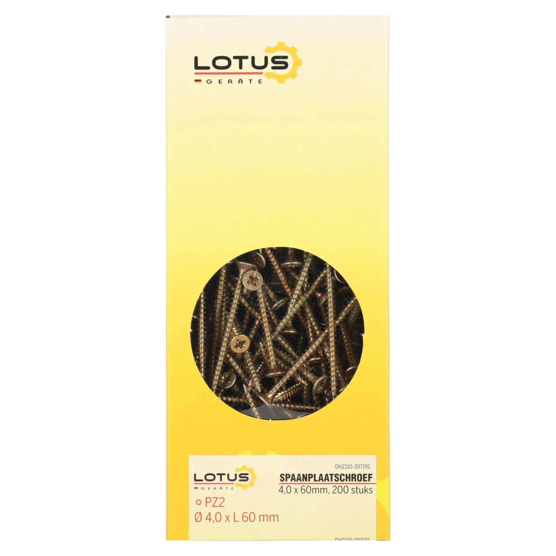 Spaanplaatschroef 4,0 x 60 mm 200st Lotus