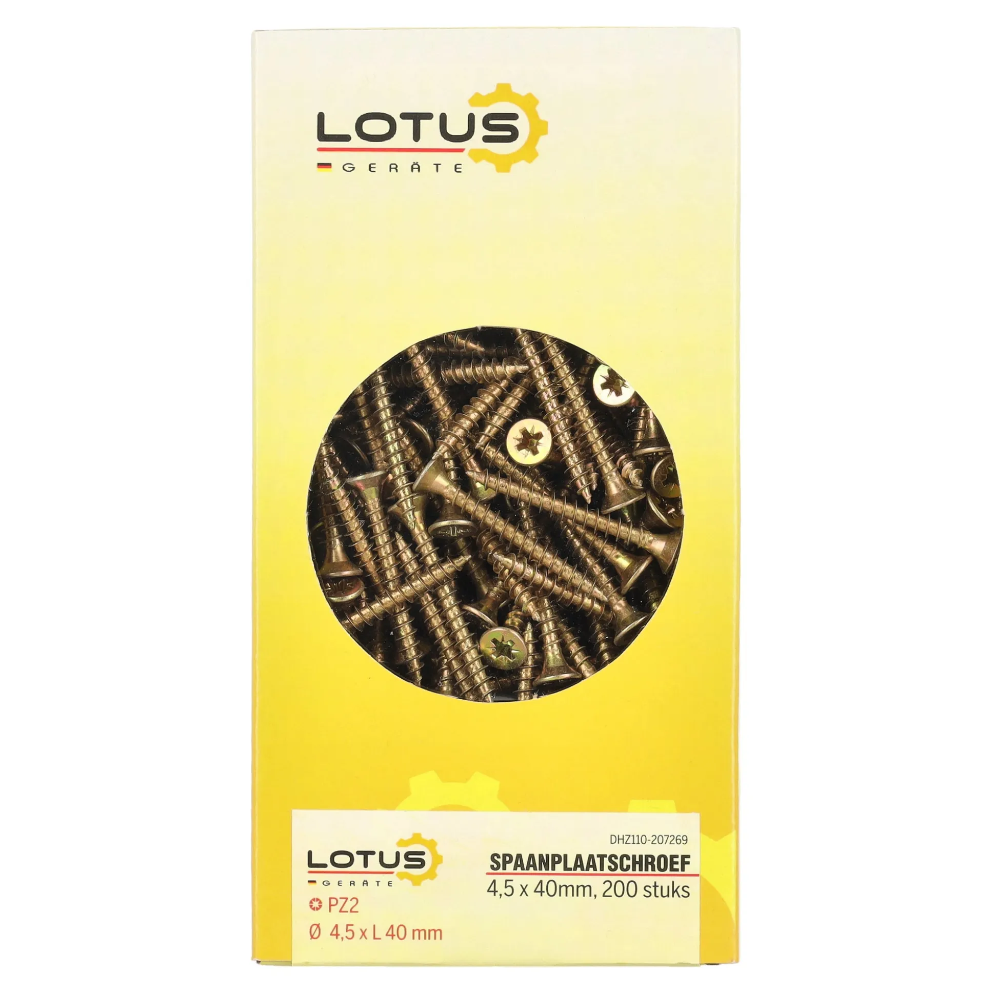 Spaanplaatschroef 4,5 x 40 mm 200st Lotus