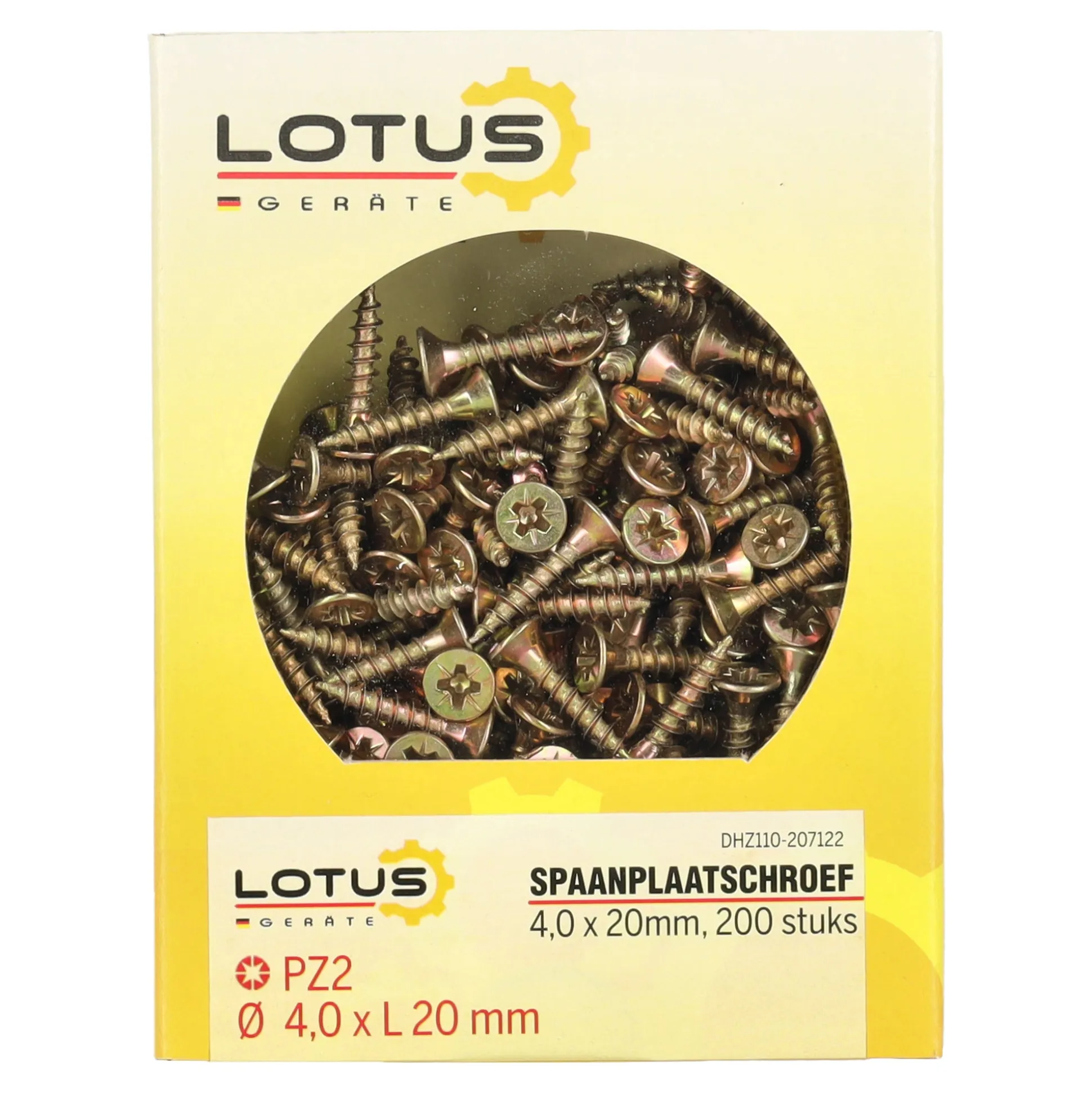 Spaanplaatschroef 4,0 x 20 mm 200st Lotus