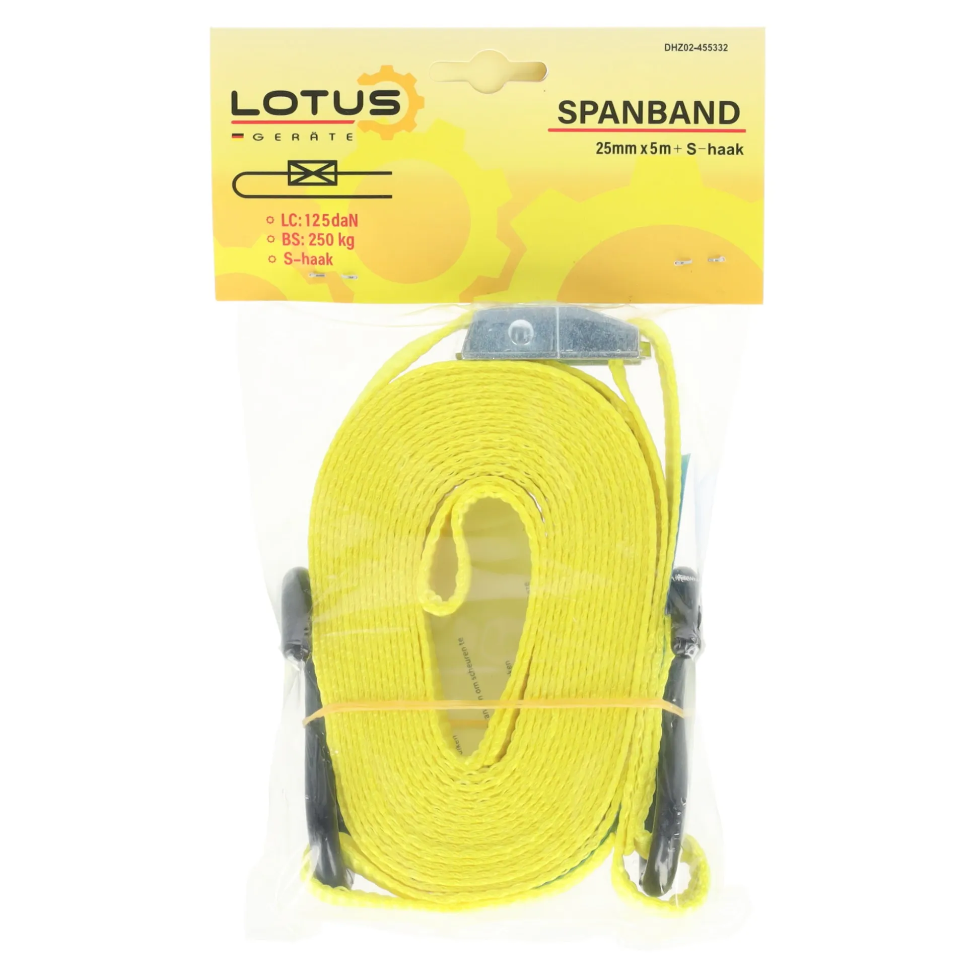 Spanband 25 mm 5 m S-haak Lotus
