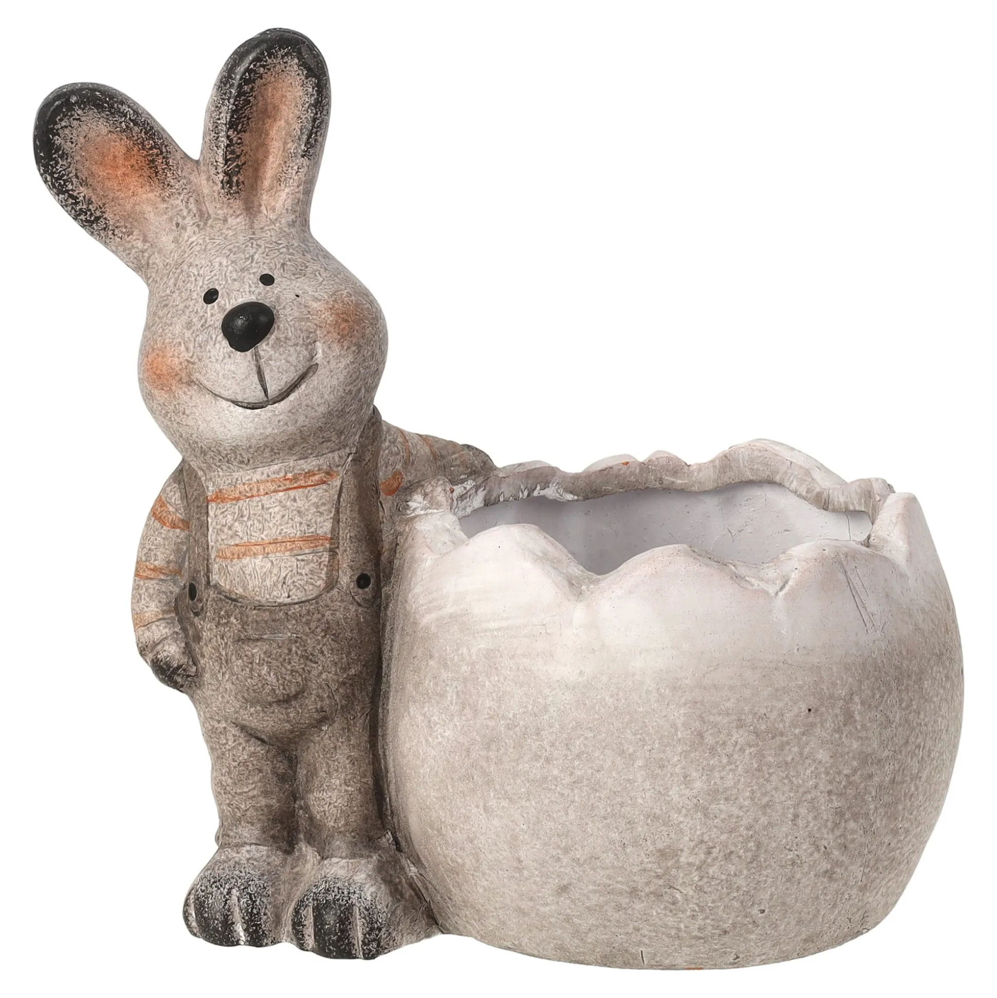 Staand konijn met pot 17cm 2 assorti