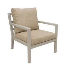 Stoel Brozzi milky grey met kussens