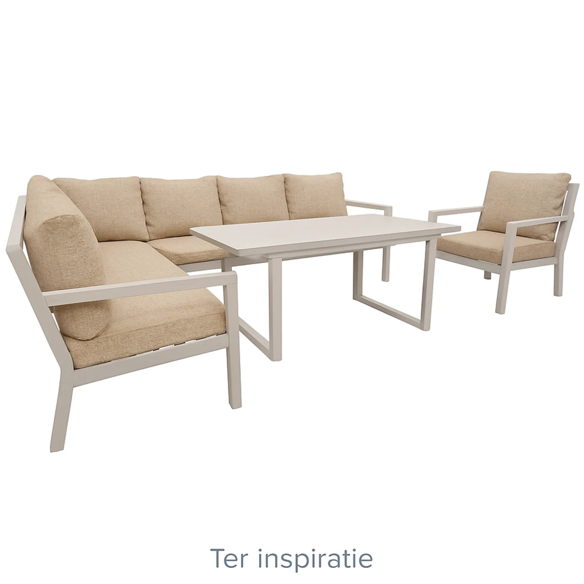 Stoel Brozzi milky grey met kussens