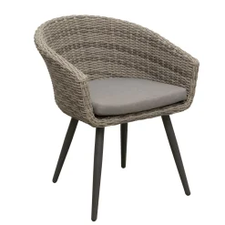Stoel Pastura white grey met kussen