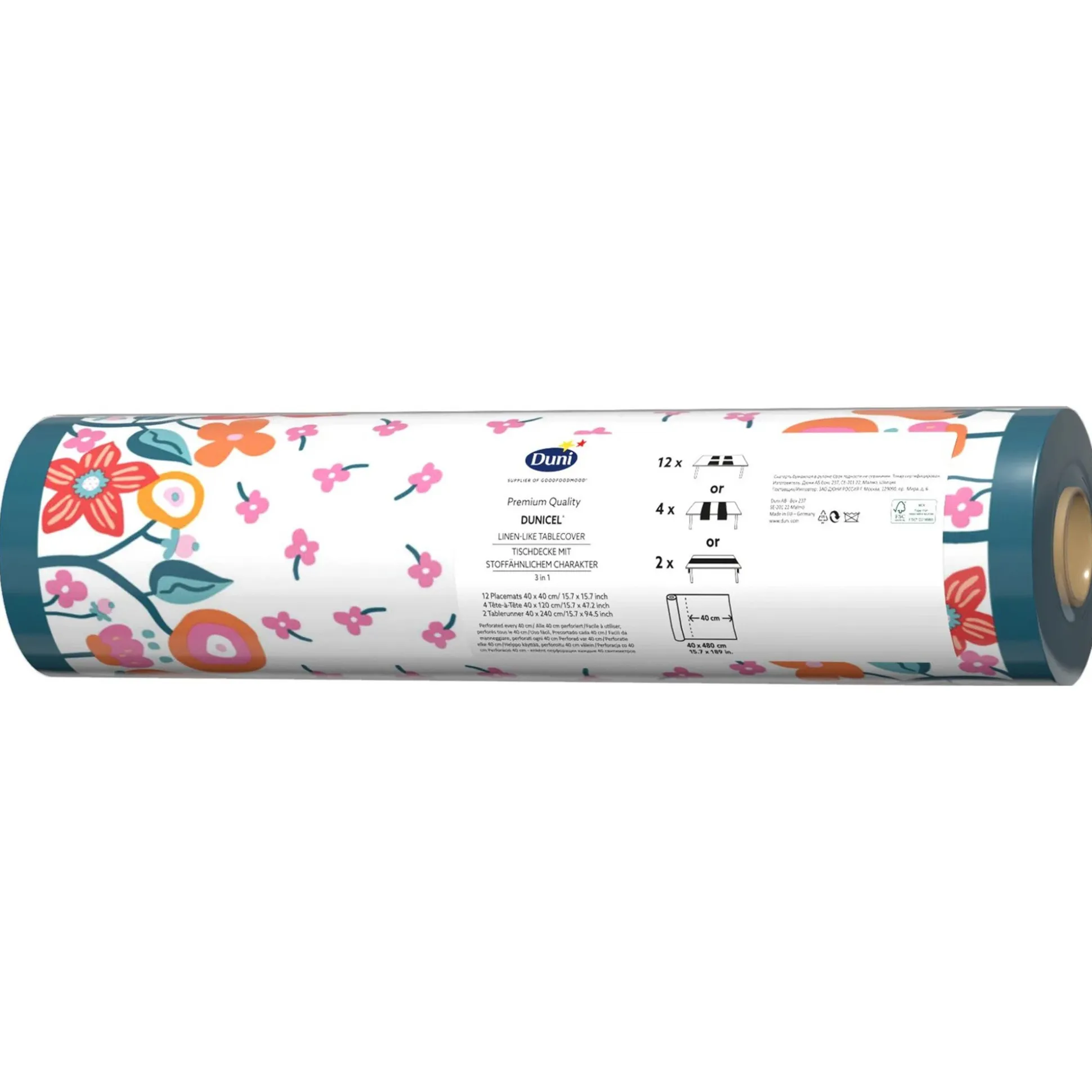 Tafelloper 40 x 480 cm 3-in-1 Vibrant Bloom