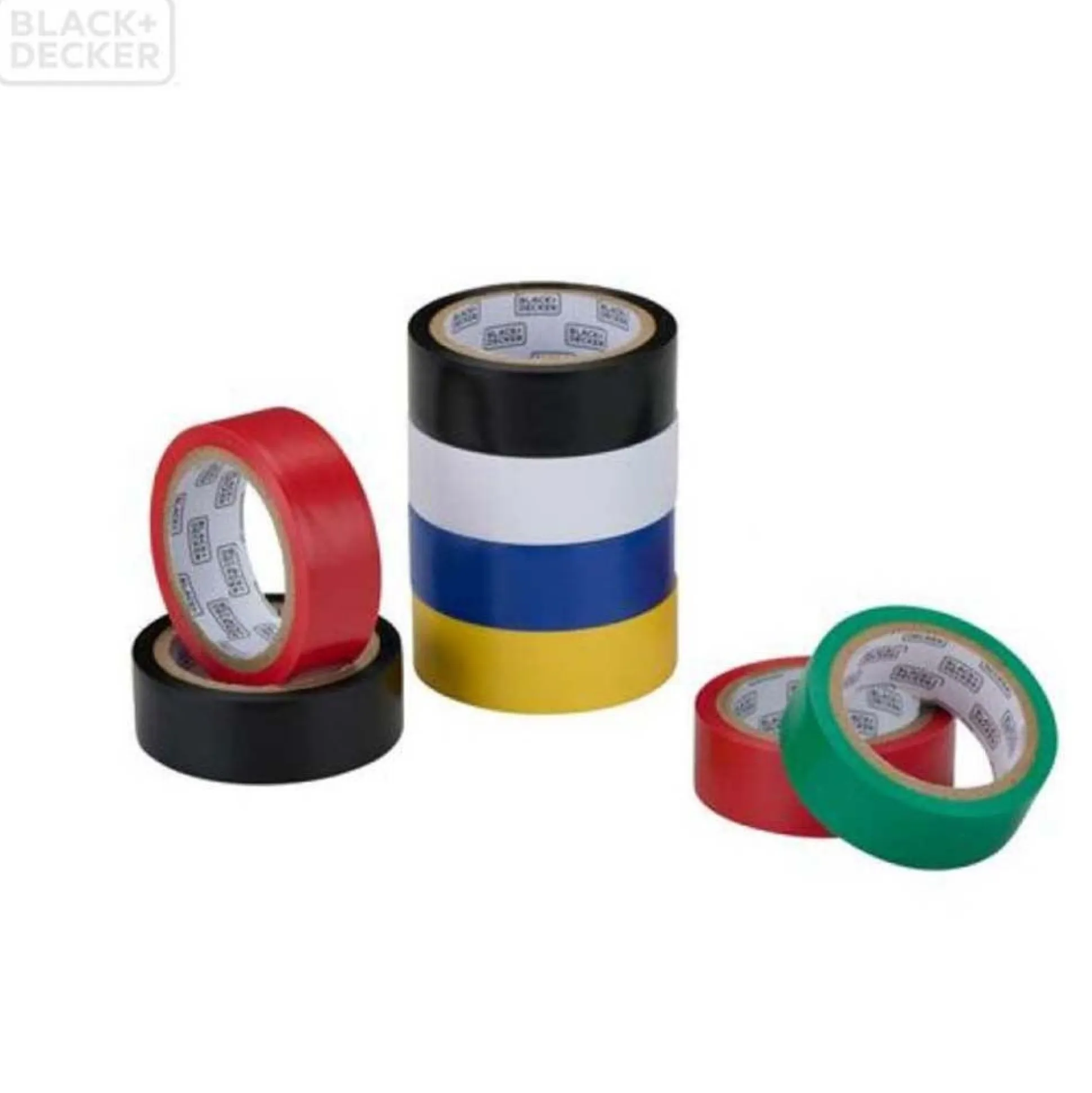Tape isolatie 18mmx5m 8st assorti Black+Decker