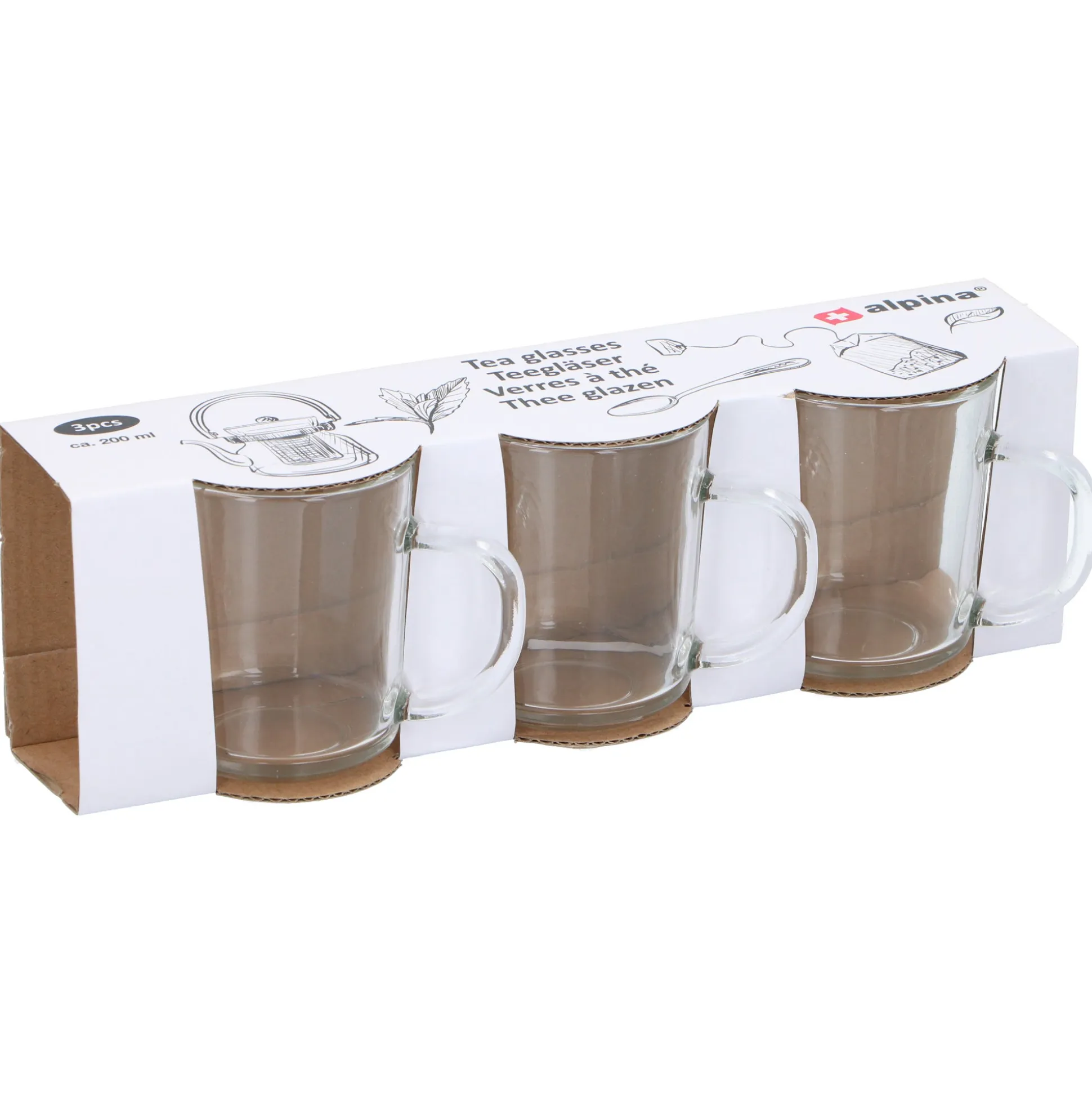 Theeglas 200ml 3st Alpina