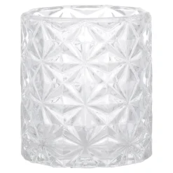 Theelichthouder glas 8 cm transparant