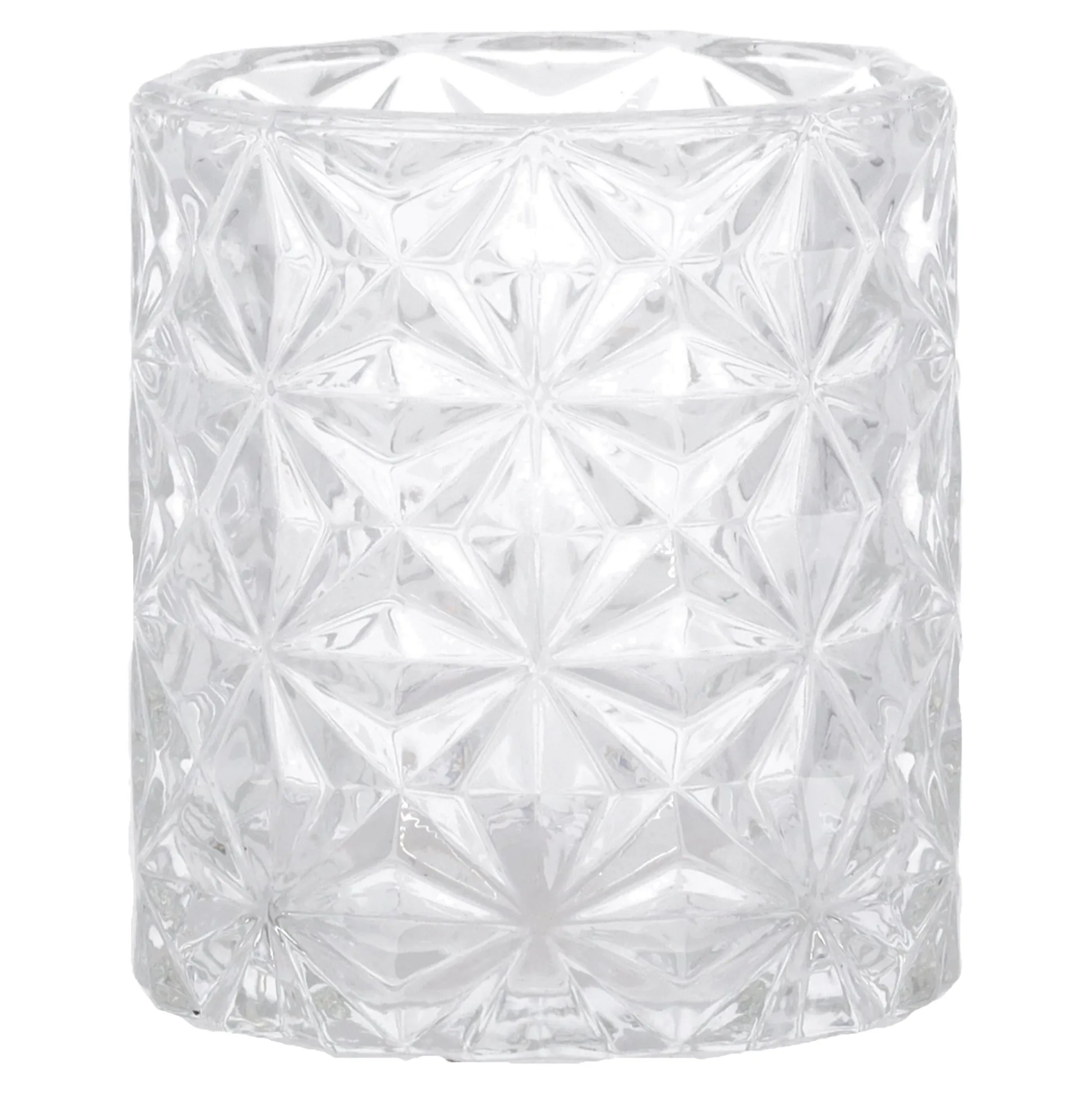 Theelichthouder glas 8 cm transparant