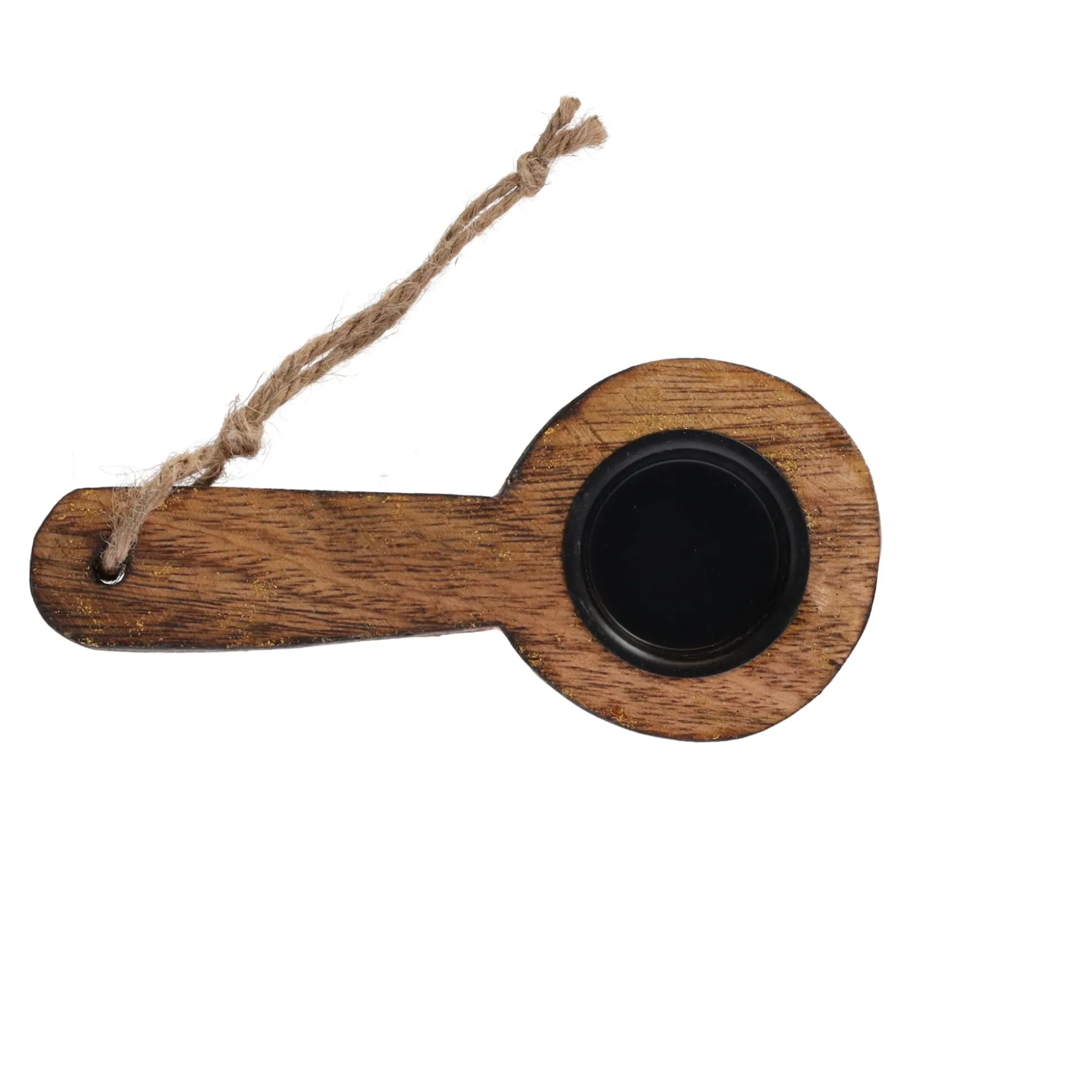 Theelichthouder lepel hout 25 cm