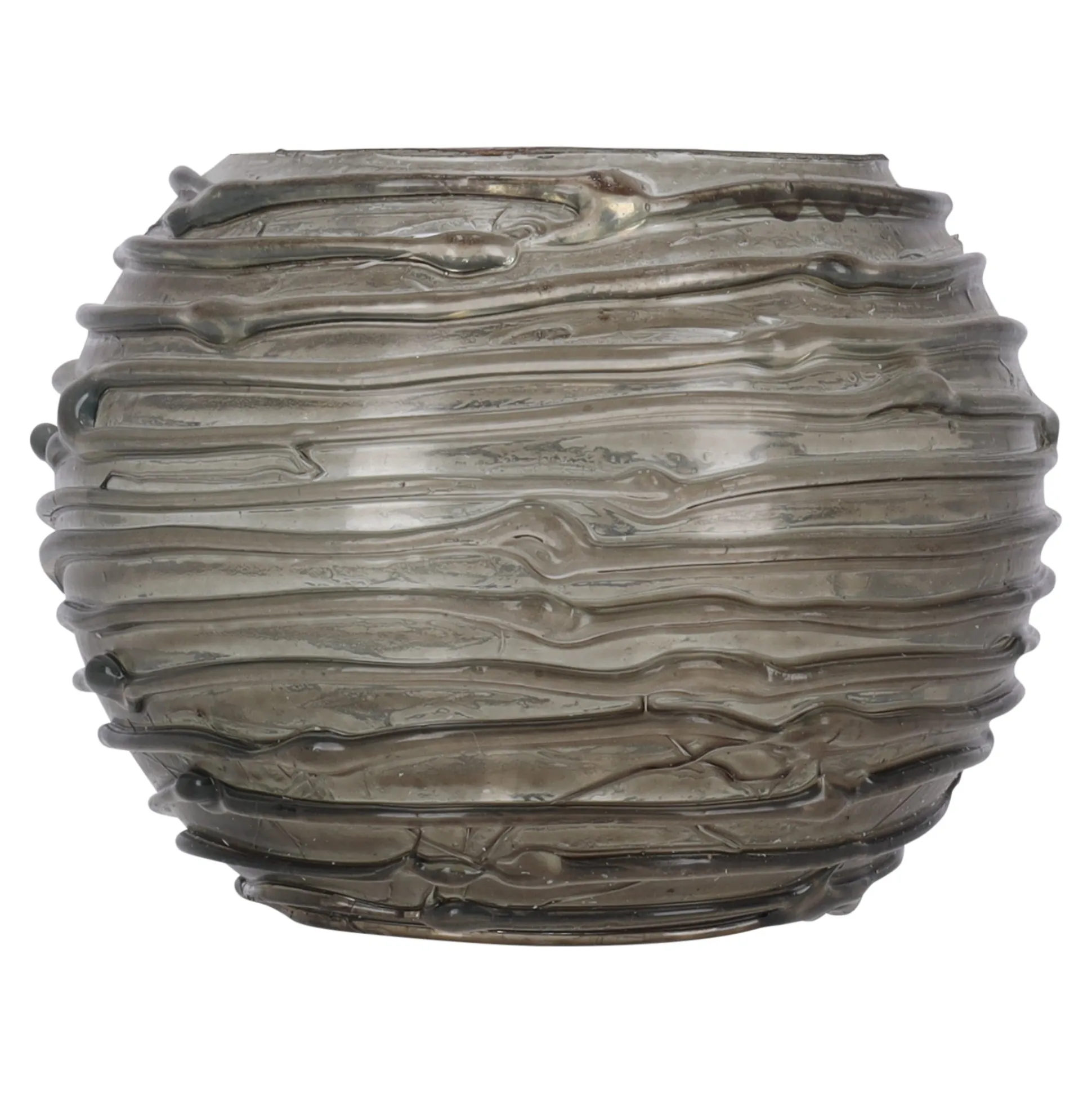 Theelichthouder van glas grijs/groen, 10 x 10 x 8 cm...