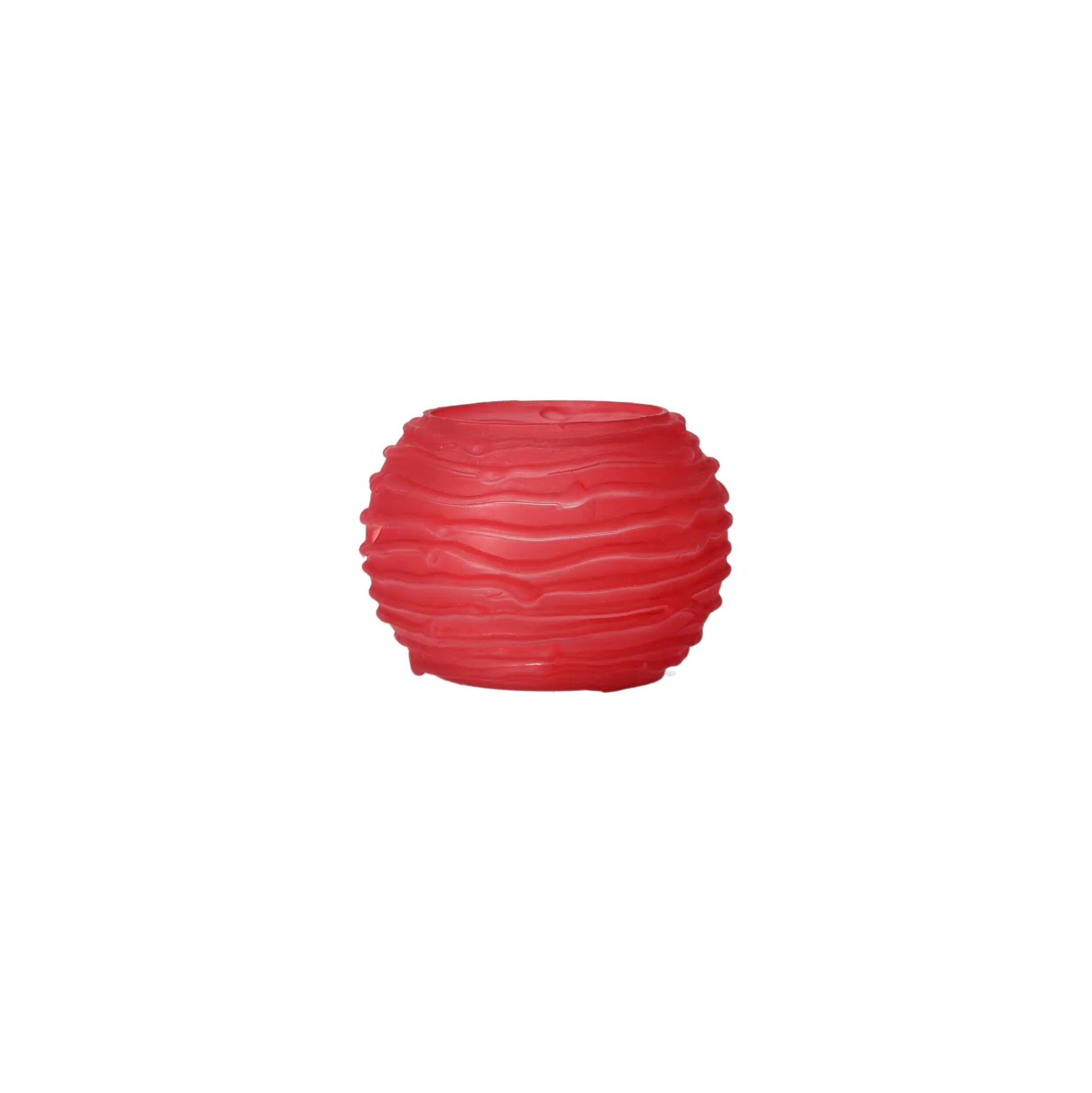 Theelichthouder van glas rood 10 x 10 x 8 cm