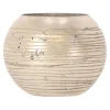 Theelichthouder van glas, zilver, 10 cm 2 assorti