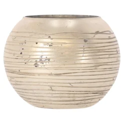 Theelichthouder van glas, zilver, 10 cm 2 assorti