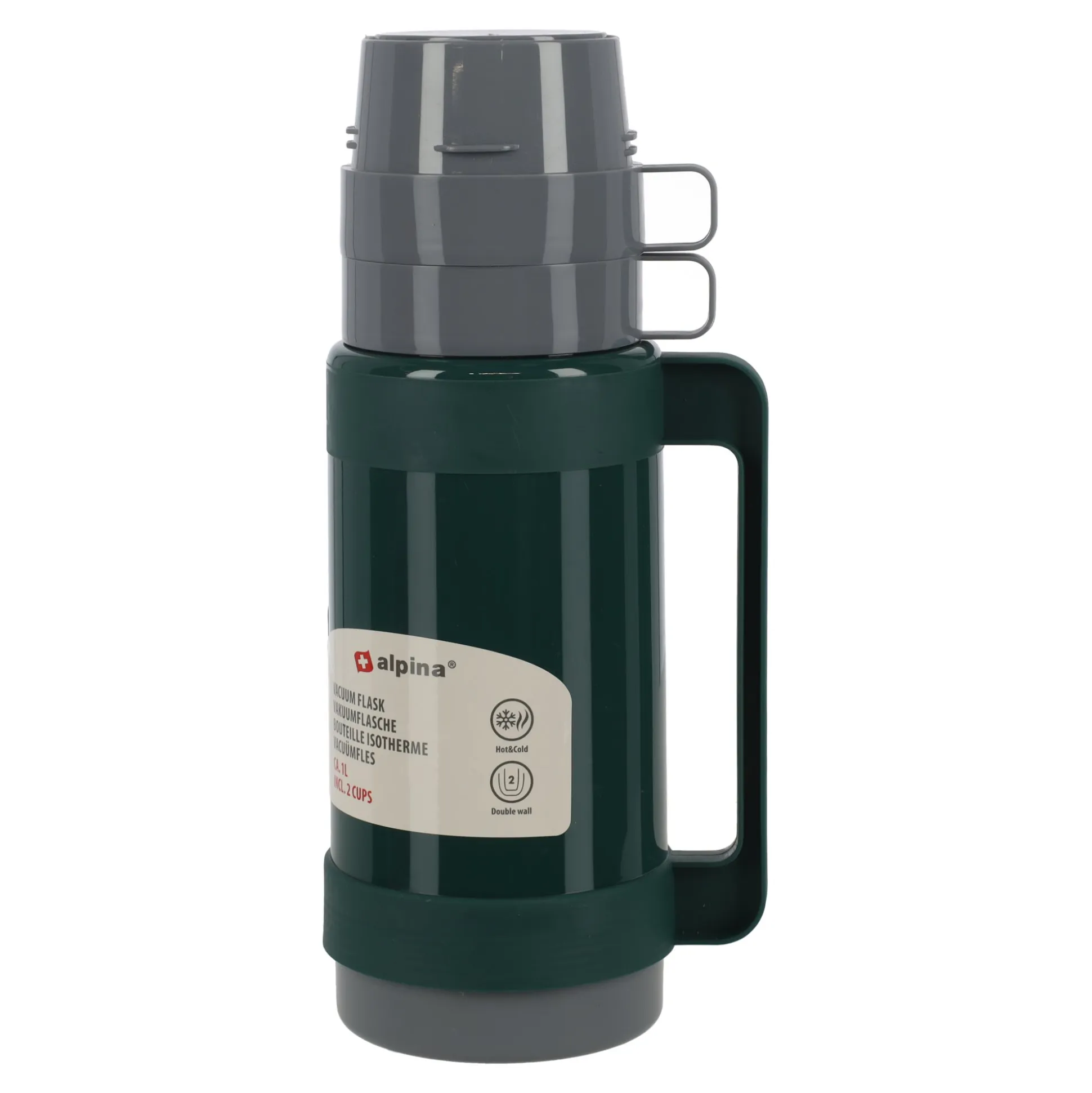 Thermoskan + 2 kopjes 1L Alpina