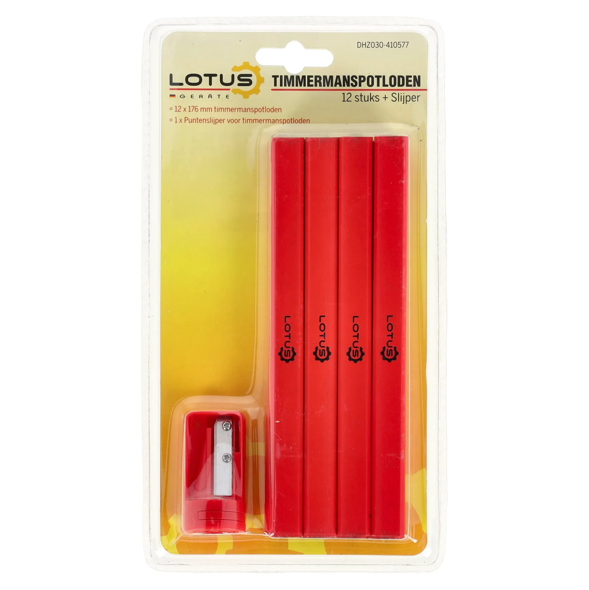 Timmermanspotloden 12st +slijper Lotus