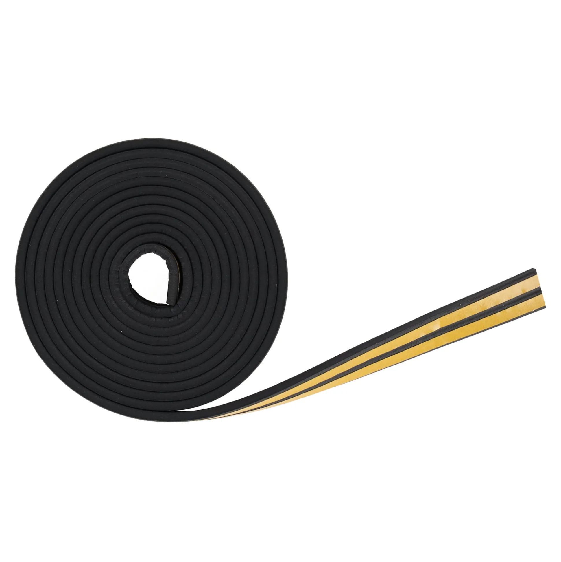 Tochtstrip E rubber 6 m zwart