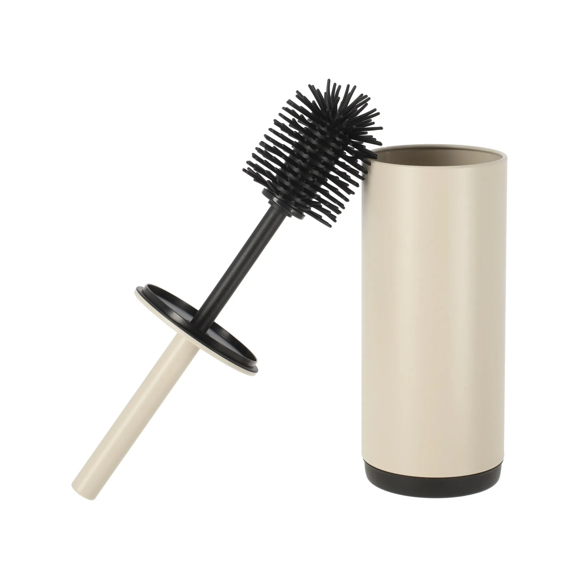 Toiletborstel met houder soft close beige