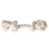 Touw hond wit 2 knopen mini
