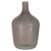 Vaas fles glas grijs 30 x 18 cm