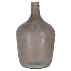 Vaas fles glas grijs 30 x 18 cm