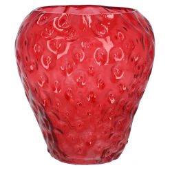 Vaas glas aardbei 20 cm