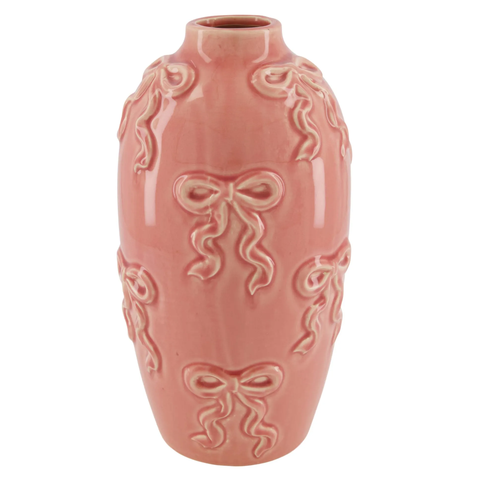 Vaas strik roze 16 x 29 cm