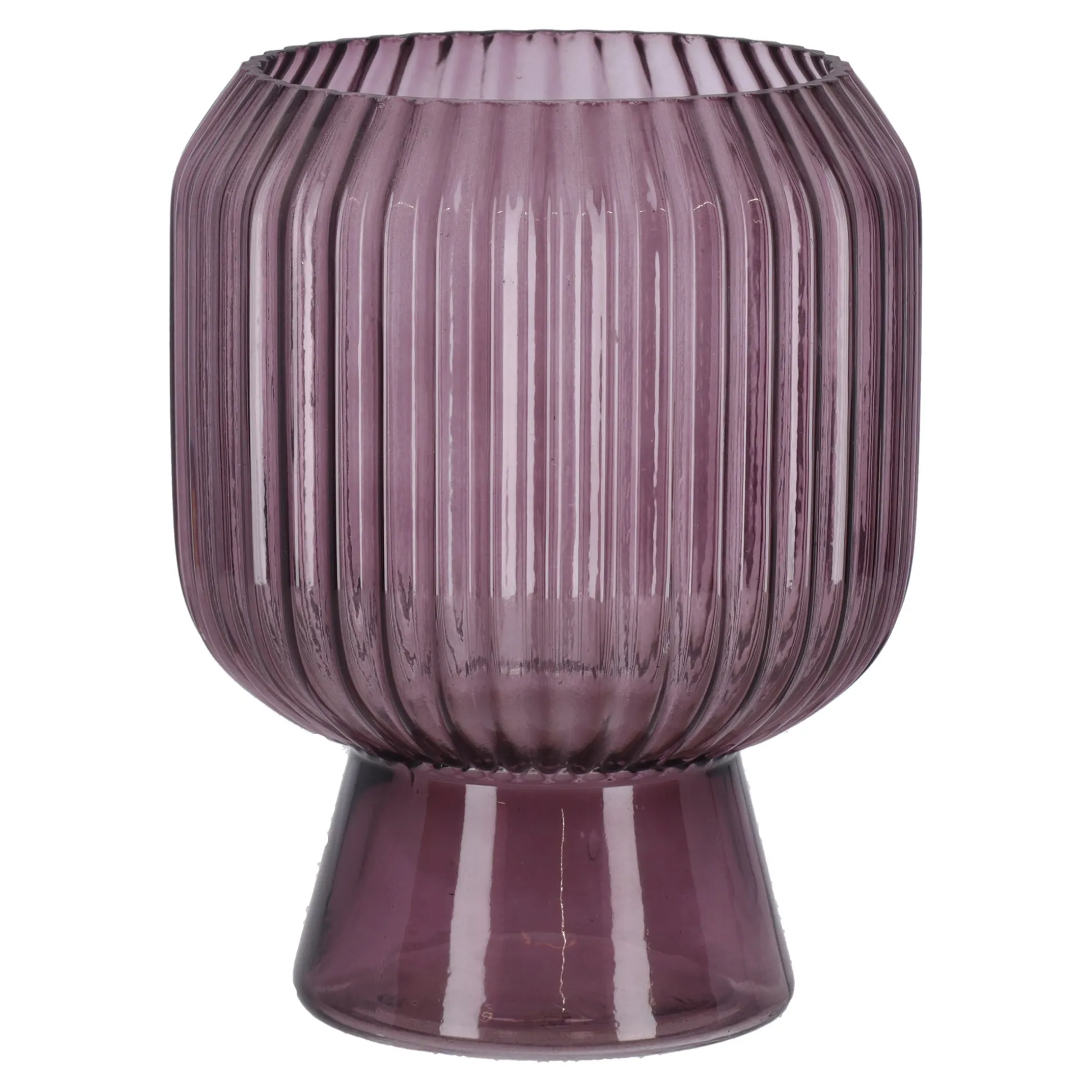 Vaas van glas, 19 cm roze, 2 assorti