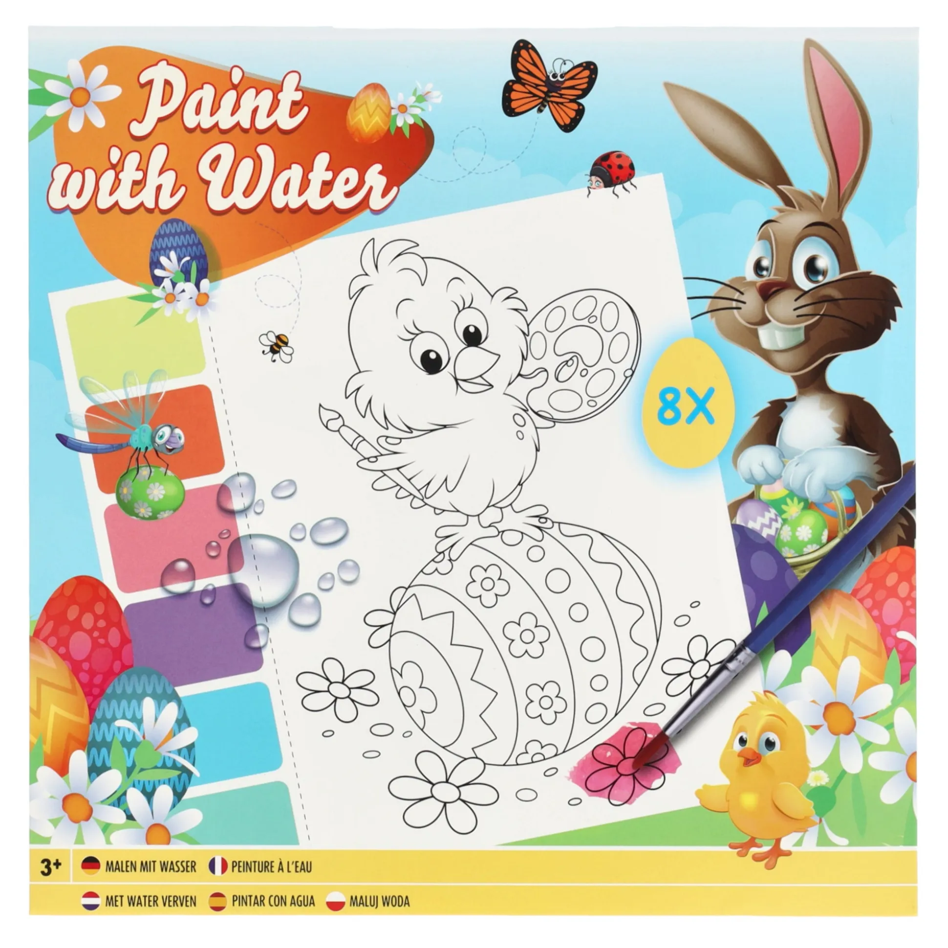 Verven met water 8p 20x20cm pasen
