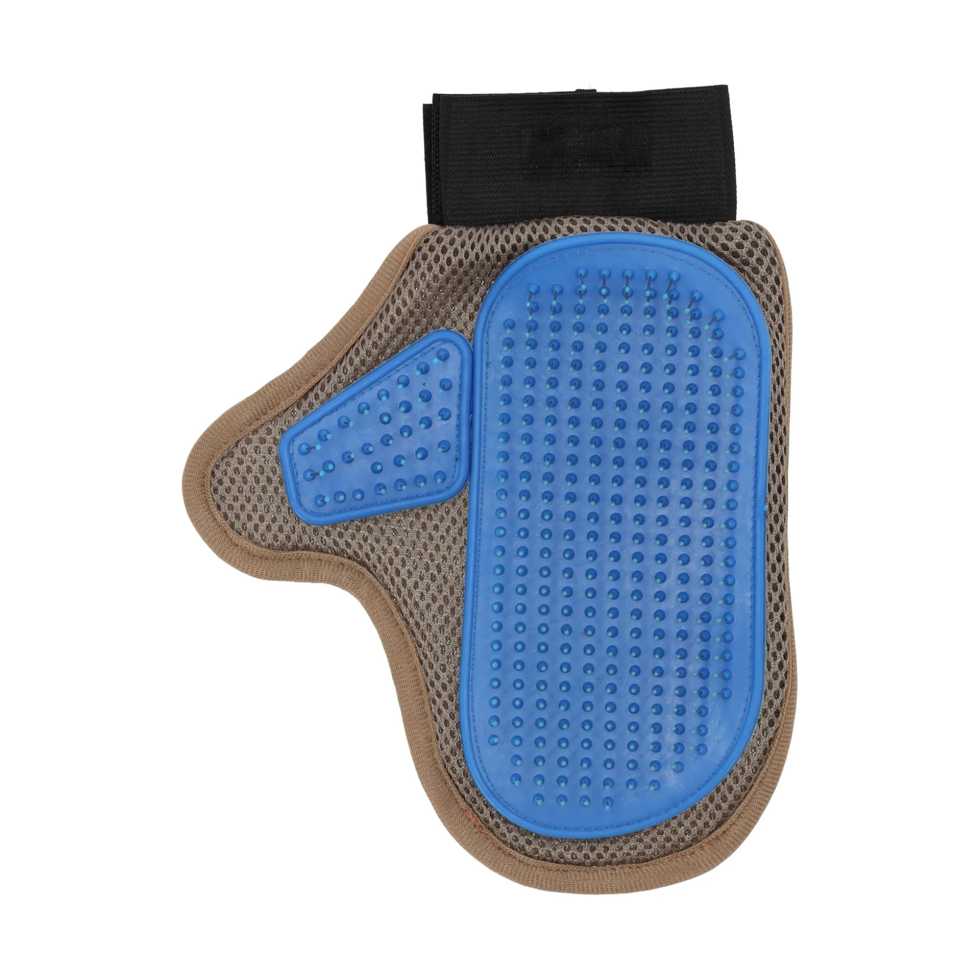 Verzorgingshandschoen+pinnen Pienna taupe/blauw FP