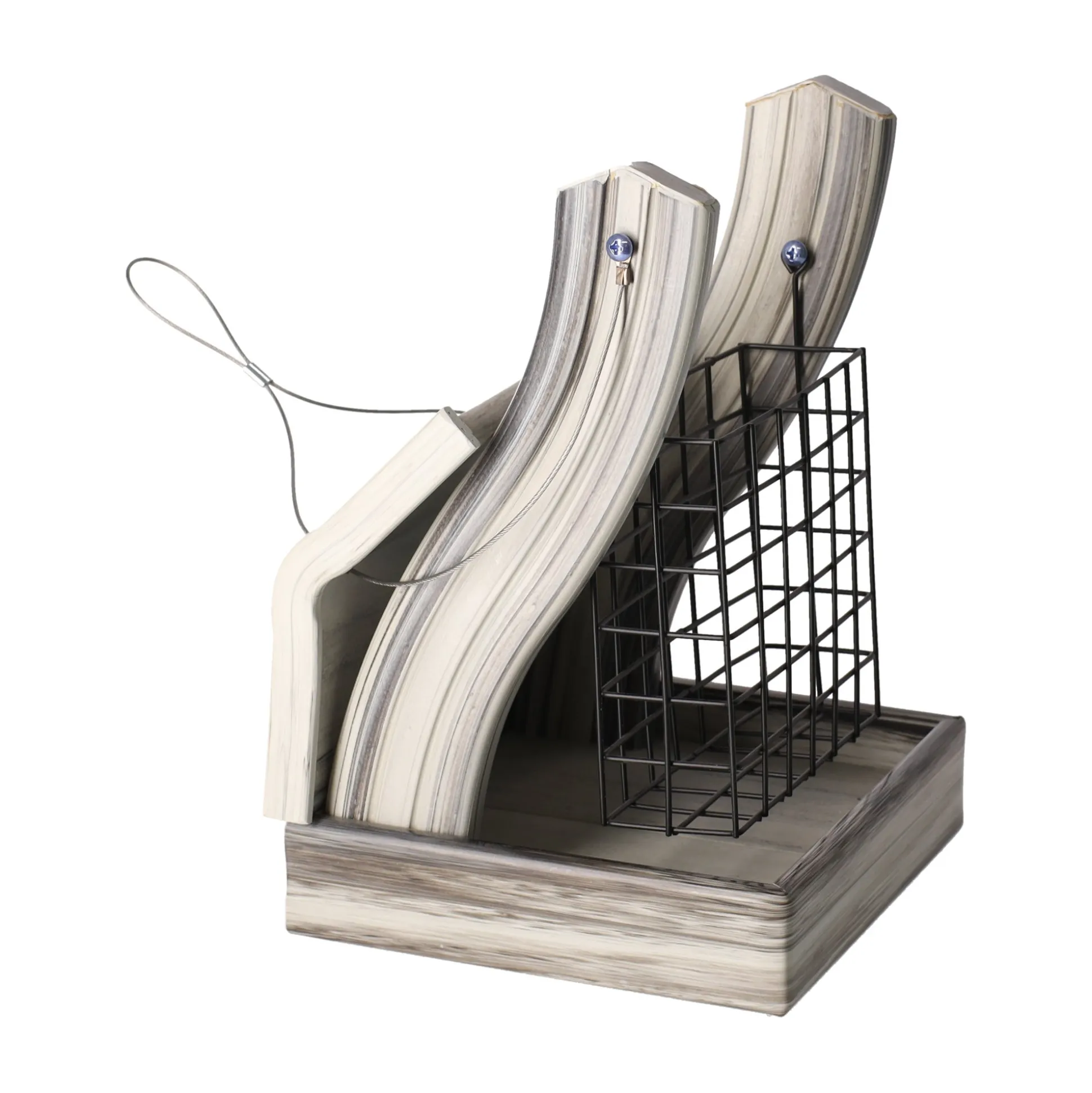 Voederblokh Darcy wit/grijs 21x18,5x26,5cm