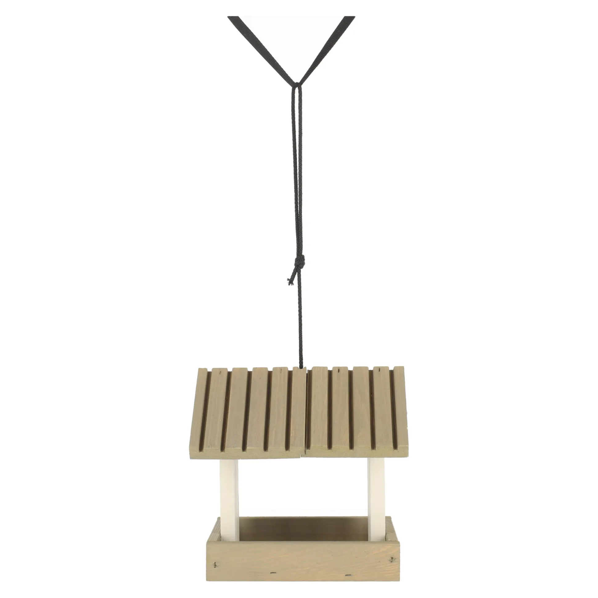 Voederhuis hang 23cm wit/taupe