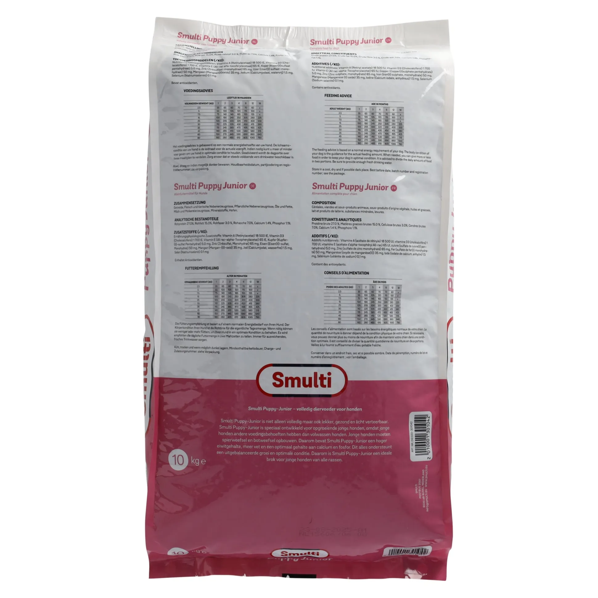 Voer hond puppy 10kg Smulti