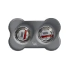 Voerbak duo RVS + mat 2x200ml